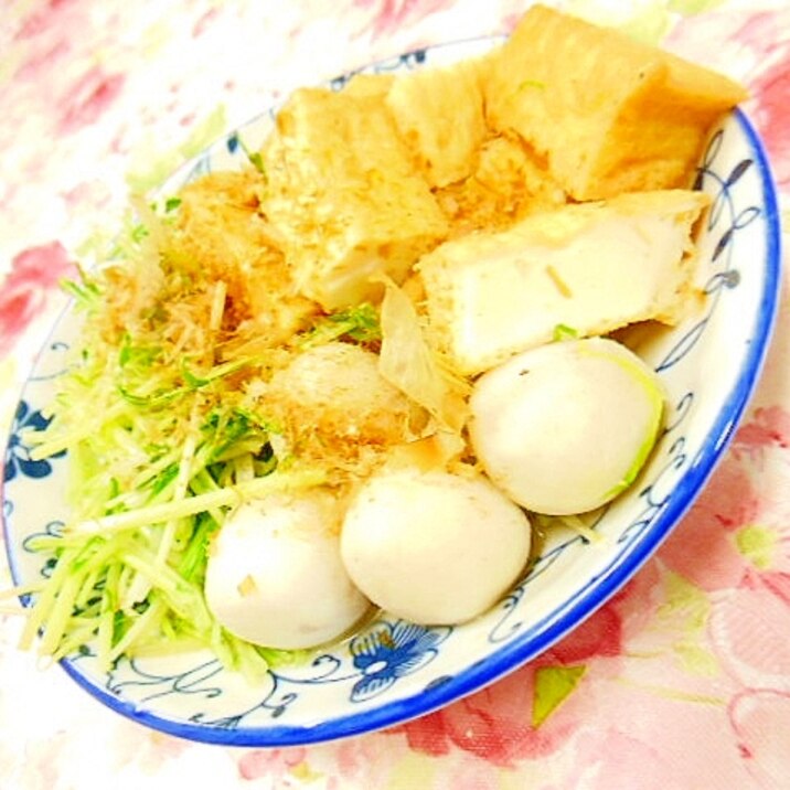 ほんだしｄｅ❤水菜と厚揚げと里芋の鰹節かけ❤